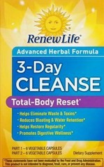 Renew Life 3 Day Cleanse Total Body Detox Herbal Supplement 12 Capsules