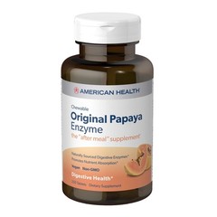 American Health Chewable Original Papaya Enzyme 250 Count (Pack of 1), Orange