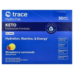 2 X Trace, Hydro Pak Keto, Strawberry Lemonade, 30 Stick Packs, 0.24 oz (6.7 g)