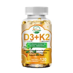 Vitamin K2 (MK7) with D3 5000 IU BioPerine Capsules Immune Health 120/240/480ct