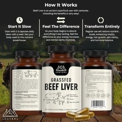 Lonvera Grass Fed Beef Liver Capsules | Dessicated Liver Supplement | Freeze