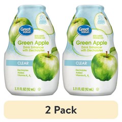 (2 pack) Great Value Green Apple Drink Enhancer with Electrolytes, 3.11 fl oz