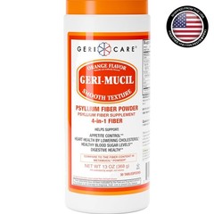 Geri-Mucil 13oz Fiber Drink Mix – Natural Orange Psyllium for Digestive Health
