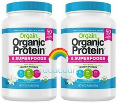 2 X Orgain Organic Plant Protein and Superfoods Powder 2.7 lb Each, Total 5.4 lb