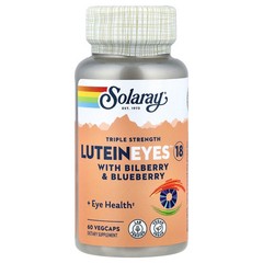 2 X Solaray, LuteinEyes� 18, With Bilberry & Blueberry, Triple Strength, 60 Veg