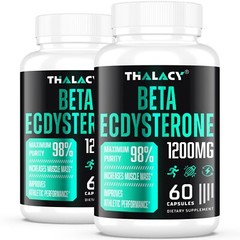 Thalacy 1200MG Beta Ecdysterone Supplement 98% Maximum (60 Ct. x 2)