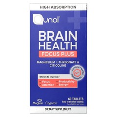 2 X Qunol, Brain Health, Focus Plus, 60 Tablets