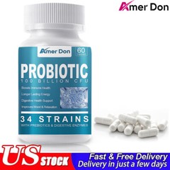 Raw Probiotics 100 Billion CFU Potency Digestive Immune Health 120 Capsules USA