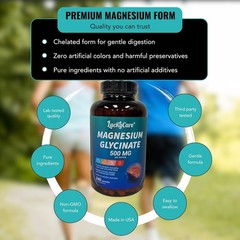 Magnesium Glycinate 500mg-60/120/240Capsule For Sleep Stress Relief Support Bone