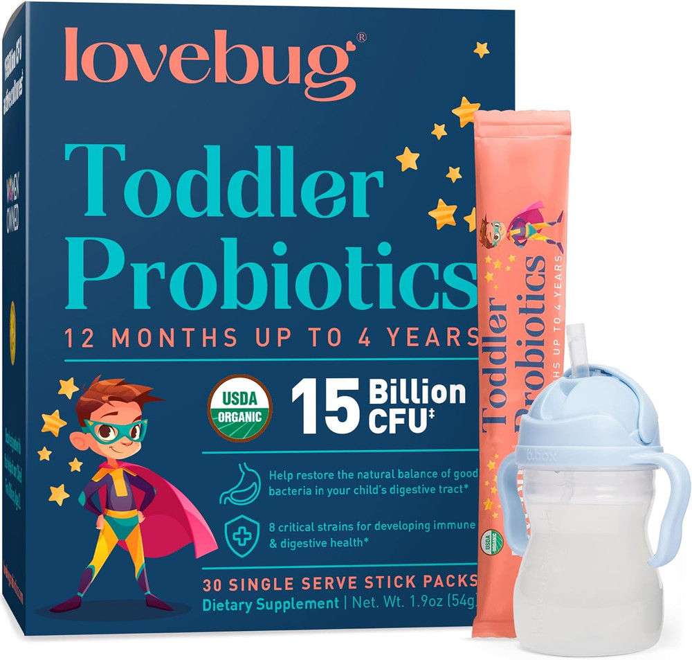 Lovebug Toddler Probiotics – Organic Probiotic for Kids & Toddler Constipatio…