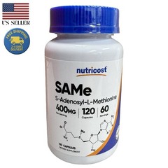 Nutricost SAMe (S-Adenosyl-L-Methionine) 400mg, 120 Capsules | Non-GMO, Vegan