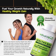 Health Veda Organics Healthy Gain 120 Tabs Herbal Weight & Muscle Gainer