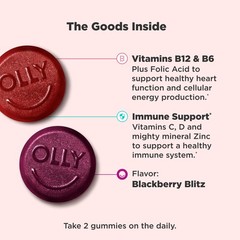 OLLY Men’s Multi Gummies, Supports Overall 130 Count (Pack of 1, Magenta