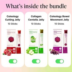 Foodology Korean Jelly Sticks Set of 3 Flavors Garcinia Collagen Diet Supplement