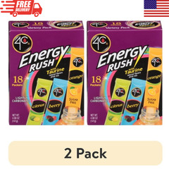 4C Energy Rush Drink Mix Variety Pack with Taurine 2 Pack Energy Beverage Mix
