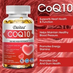 COQ10 Promotes Healthy Mouth And Gums Supports Energy Generation 30-120 Capsules
