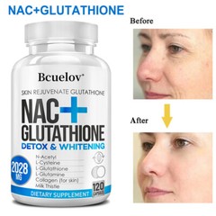 NAC Glutathione w Vitamin C Skin Whitening Bleaching Anti-Agin&Dark Spot Remover