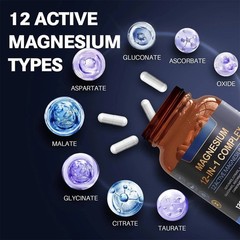 Magnesium 5x 12 1 in Complex 700mg – Glycinate Citrate Malate Taurate 120 Caps