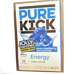 23 BOXES Pure Kick ENERGY Jolly Rancher Blue Raspberry Drink Mix Singles 138 Stk