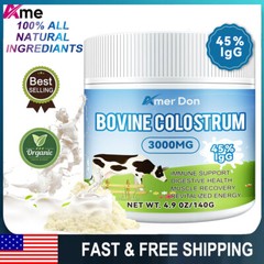 Premium Bovine Colostrum Powder, First Milking 140g/4.9oz 45% IgG 3000MG