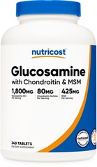Nutricost Glucosamine 1800mg with Chondroitin & MSM, 240 Count (Pack of 1)