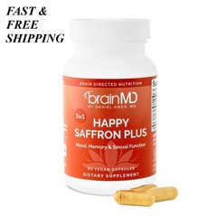 2 BOTTLES-LUXRY Happy Saffron Plus by BrainMD,Positive Mood & Emotional Wellness