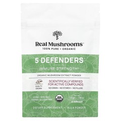 2 X Real Mushrooms, Organic, 5 Defenders, Immune Strength, 1.59 oz (45 g)