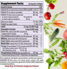 Eye Health Softgels – 12mg Lutein, 6mg Zeaxanthin, Bilberry Extract