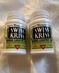 Lot of 2 – Swiss Kriss Herbal Laxatives 120 Count Natural Constipation Relief