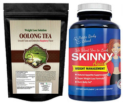 Herbal Oolong Tea Bags Skinny Again Caralluma Fat Burn Weight Loss Caps 2 Pack
