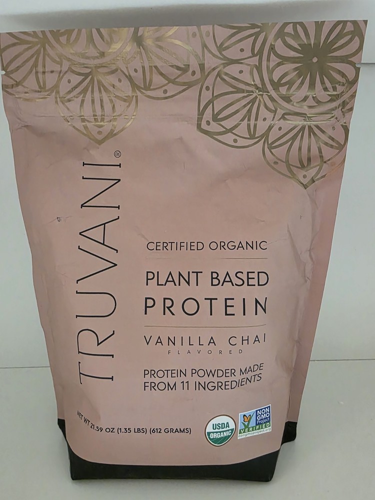 Truvani plant based protein vanilla chai 21.59oz (1.35lbs)