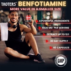 TAOTERS Benfotiamine 600mg – Gluten Free and Non-GMO 60Capsules*2bottles