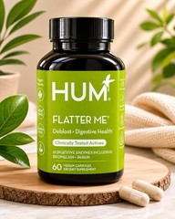 HUM Flatter Me – Digestion & Bloating Support w/ 18 Digestive Enzymes – 60 Caps