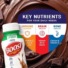 BOOST High Protein Drink Rich Chocolate 8oz Bottles, 24 Pack Nutritional Shake