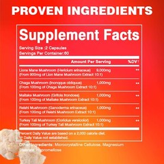 Lion’s Mane 9000mg – Brain and Nervous System Health, Memory, Focus, Stress Aid