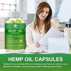 (2Pack) Hemp Oil Capsules – 60,000 Maximum Strength, 90 Count (Pack of 2)