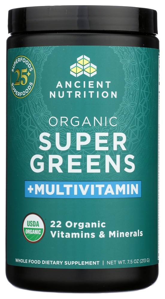 Organic Super Greens Multivitamin 7.5 Oz Powder By Ancient Nutrition 1 Pack