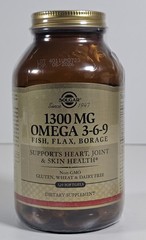 Solgar 1300 mg Omega 3-6-9 120 Softgels Fish Flax Borage – Exp 05/2026 Fast Ship