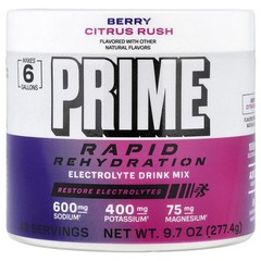 2 X Prime Hydration, Rapid Rehydration, Electrolyte Drink Mix, Berry Citrus Rush