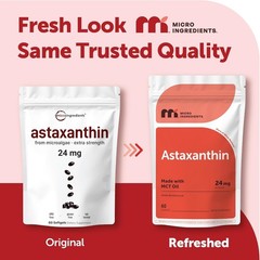 Astaxanthin 24mg with MCT Oil, 60 Softgels, 2 Supply | Max Strength Astaxant…