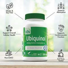 Health Thru Nutrition Ubiquinol 200mg 30 Softgels as 30 Count (Pack of 1)