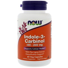 Indole-3-Carbinol (I3C) 200 mg 60 Veg Caps by NOW – Detoxification Support