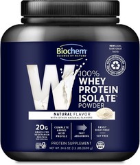 Biochem 100% Whey Protein Isolate Grass Fed Natural 1.5 lbs 699g Pure Unflavored