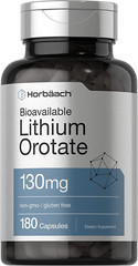Lithium Orotate 130mg, 180 Capsules 5mg Bioavailable Elemental Lithium, Horbaach
