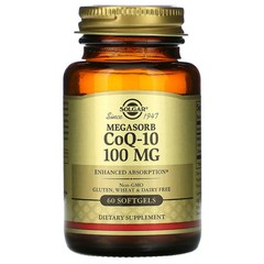 2 X Solgar, Megasorb CoQ-10, 100 mg, 60 Softgels
