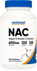 Nutricost N-Acetyl L-Cysteine (NAC) 600mg, 120 Vegan Capsules – Non-GMO