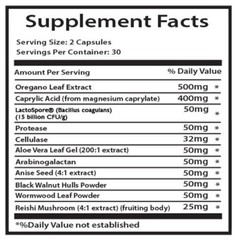 Aloe Vera Leaf – CANDIDA CLEANSE – Caprylic acid – Reishi mushroom extract 1Bot