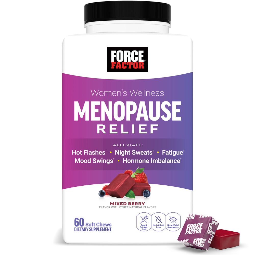 Force Factor Menopause Relief Black Cohosh Hot Flashes Hormone Balance 60 Chews