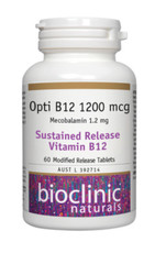 Bioclinic Naturals Opti B12 1200mcg (Sustained Release) 60 Tablets RRP $22.95