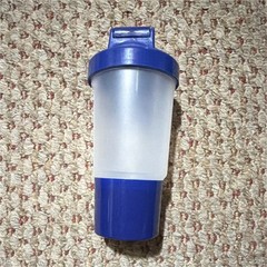 BPA-Free Plastic Polypropylene Shake Bottle Blue Clear Screw-on Lid Mixer